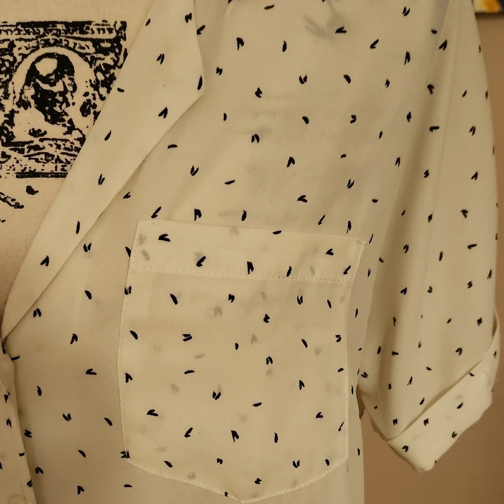 Women's Cream Polka Dot Top - Picture 2 of 5